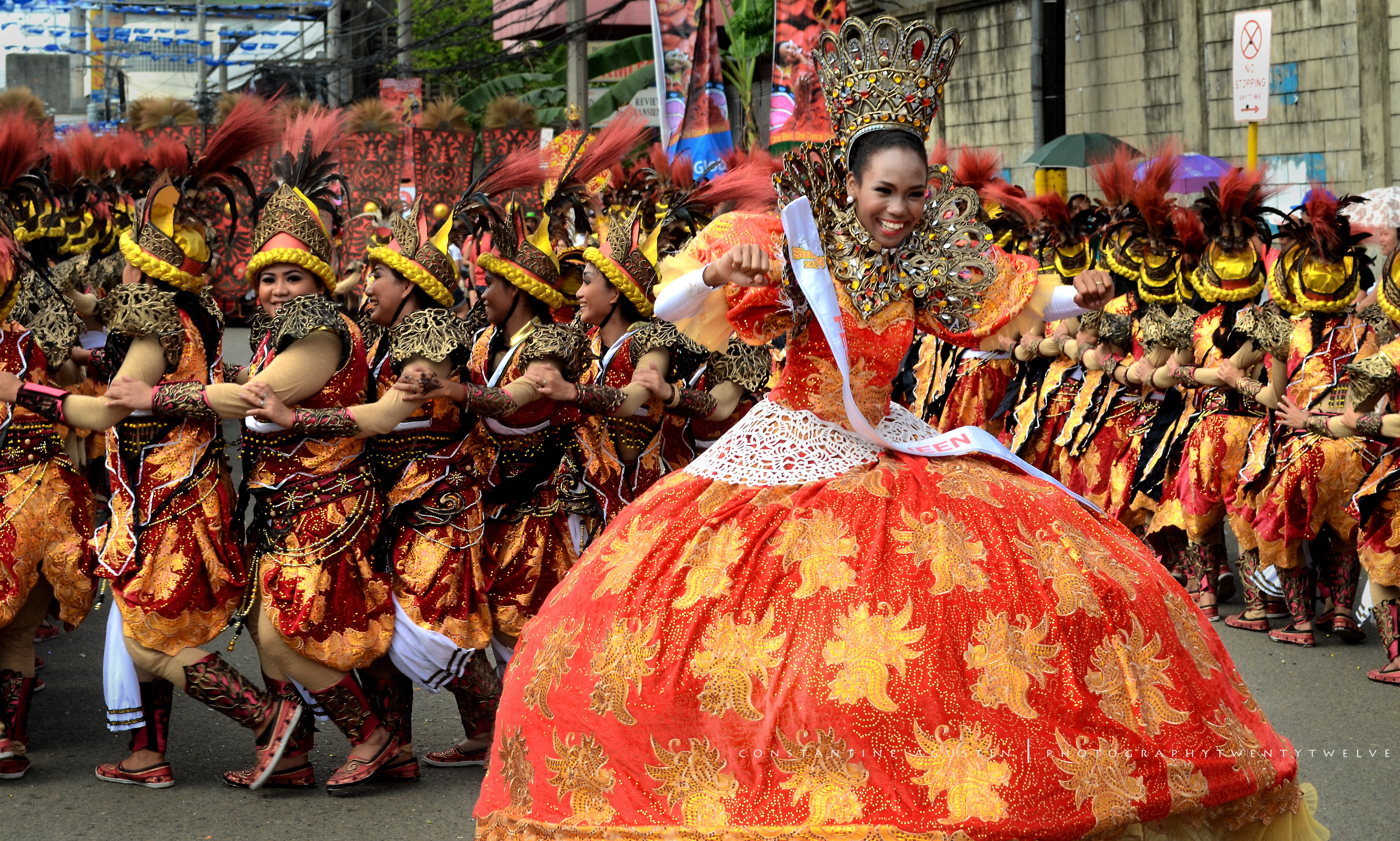 Dancers at Grand Parade during Sinulog Festival in the Philippines